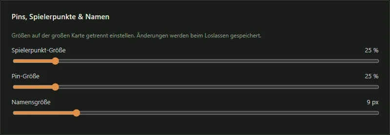Drei Größenregler